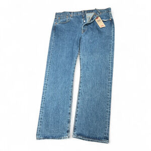 Levis 501 Jeans Mens 38x31 Blue Medium Wash Original Fit Straight Leg Button Fly